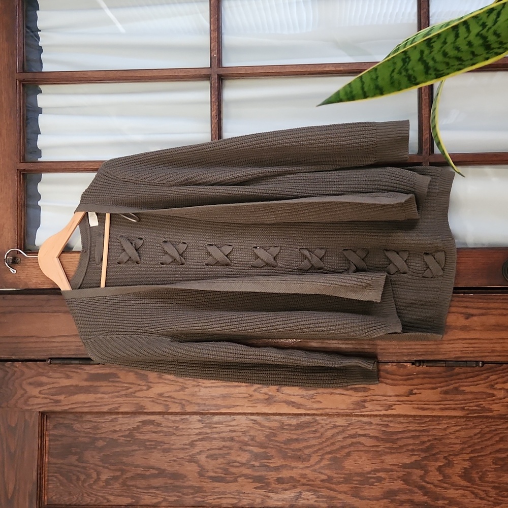 Green knit cardigan